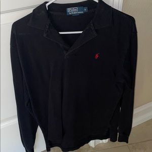 Ralph Lauren Black long sleeve polo - Small